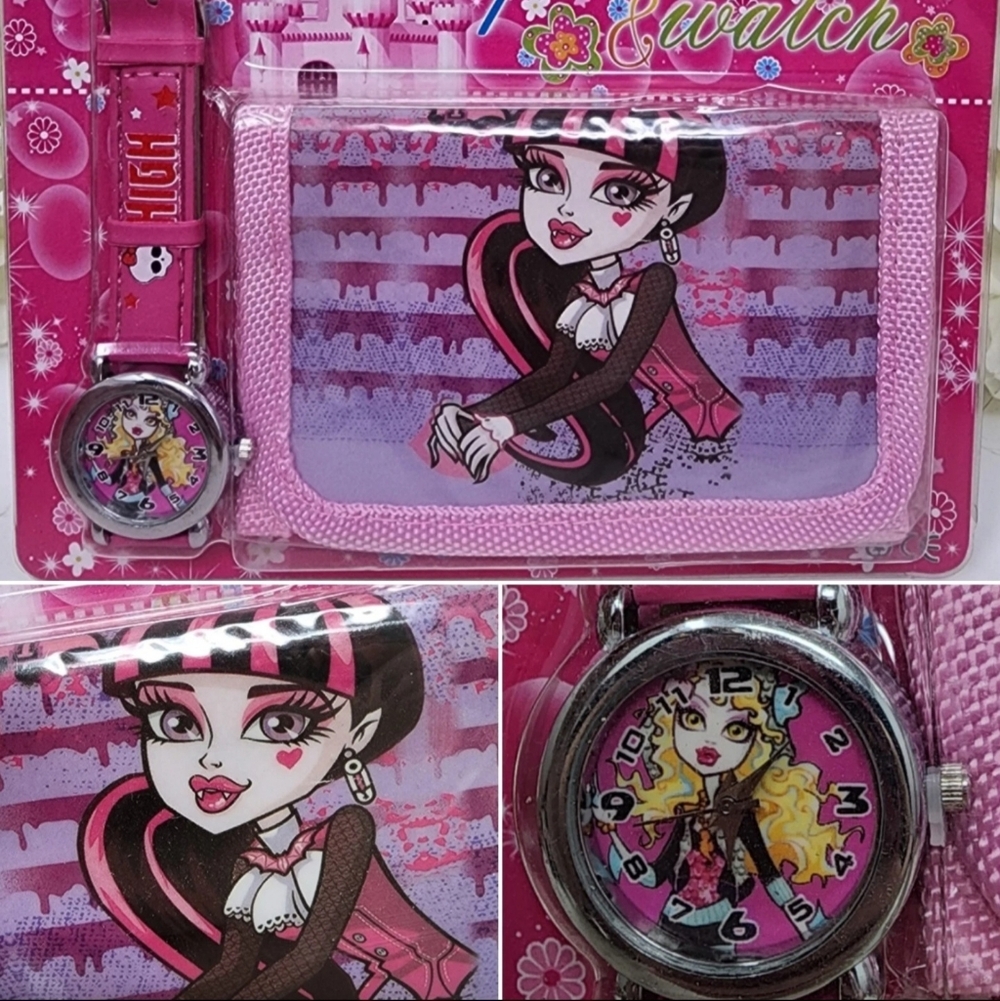 Monster High Kids Lagoona Watch and Wallet Set Draculaura Accessories Beautiful